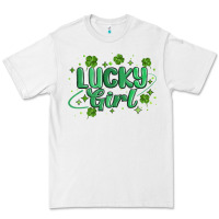 White lucky girl Premium Tee - MaliasSmallBusiness