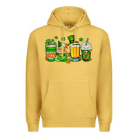 Antique Gold St. Patrick's Day coffee cups Premium Hoodie - OliviaCreatesArt