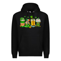 Black St. Patrick's Day coffee cups Premium Hoodie - OliviaCreatesArt