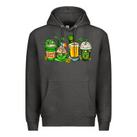 Charcoal Heather St. Patrick's Day coffee cups Premium Hoodie - OliviaCreatesArt
