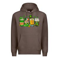 Coffee St. Patrick's Day coffee cups Premium Hoodie - OliviaCreatesArt