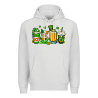 Dove Grey St. Patrick's Day coffee cups Premium Hoodie - OliviaCreatesArt
