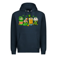 Navy St. Patrick's Day coffee cups Premium Hoodie - OliviaCreatesArt