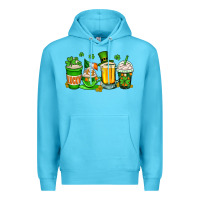 Ocean Blue St. Patrick's Day coffee cups Premium Hoodie - OliviaCreatesArt