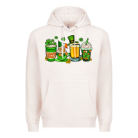 Pale Pink St. Patrick's Day coffee cups Premium Hoodie - OliviaCreatesArt