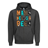 Charcoal Heather Mama Needs a Beer Zipper Hoodie - CowCowDesign