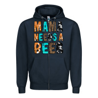 Navy Mama Needs a Beer Zipper Hoodie - CowCowDesign