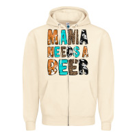 Sandshell Mama Needs a Beer Zipper Hoodie - CowCowDesign
