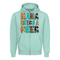 Seafoam Mama Needs a Beer Zipper Hoodie - CowCowDesign