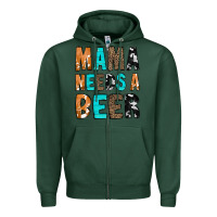 Sports Green Mama Needs a Beer Zipper Hoodie - CowCowDesign