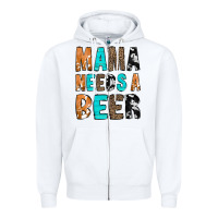 White Mama Needs a Beer Zipper Hoodie - CowCowDesign