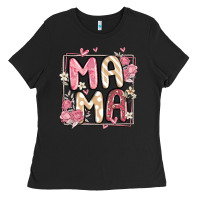 Black floral mama Ladies Tee - MaliasSmallBusiness
