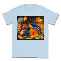 Dusty Blue Fall Crow Classic Tee - LillyAllenDesigns