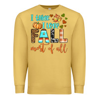 Antique Gold i think i love fall most of all Premium Sweatshirt - BundleAndBundleShop