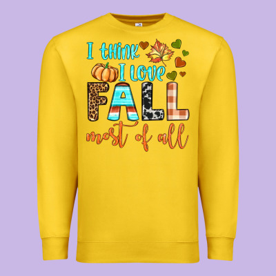 I Think I Love Fall Most Of All Premium Sweatshirt Designed By Bundleandbundleshop