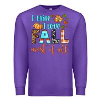Purple i think i love fall most of all Premium Sweatshirt - BundleAndBundleShop