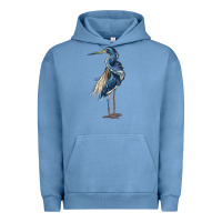 Pigment Pebble Blue Louisiana Heron Urban Hoodie - LillyAllenDesigns