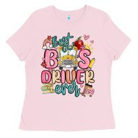 Bubblegum Pink best bus driver ever Ladies Tee - MaliasSmallBusiness