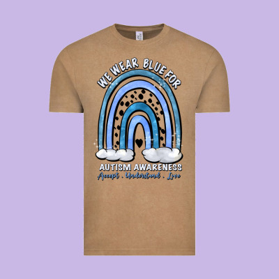 We Wear Blue For Autism Awareness Accept Understan Vintage Tee Designed By Artiststas