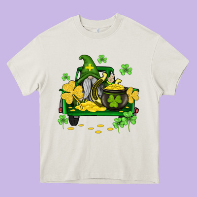 St Patricks Truck And Gnome Heavy Core Tee Designed By Adodesignshop