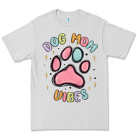 Dove Grey dog mom vibes Premium Tee - MaliasSmallBusiness