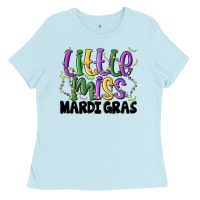 Baby Blue little miss mardi gras Ladies Tee - MaliasSmallBusiness
