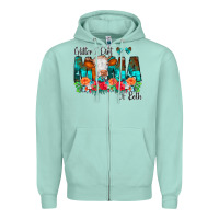 Seafoam Glitter Dirt Mama Of Both Cow Flowers Zipper Hoodie - CowCowDesign