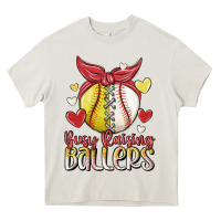 Cream busy raising ballers Heavy Core Tee - MaliasSmallBusiness