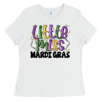 White little miss mardi gras Ladies Tee - MaliasSmallBusiness