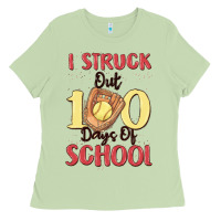 I Struck Out 100 Days Of School Ladies Tee | Teevron