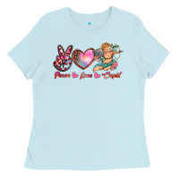 Baby Blue peace love cupid Ladies Tee - RanaPortraitStore