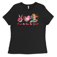 Black peace love cupid Ladies Tee - RanaPortraitStore