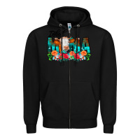 Black Inked Mama Flowers Cow Zipper Hoodie - CowCowDesign