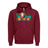 Burgundy Inked Mama Flowers Cow Zipper Hoodie - CowCowDesign