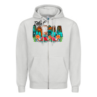 Dove Grey Inked Mama Flowers Cow Zipper Hoodie - CowCowDesign
