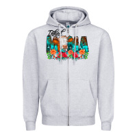 Heather Grey Inked Mama Flowers Cow Zipper Hoodie - CowCowDesign