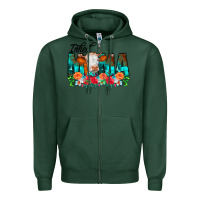 Sports Green Inked Mama Flowers Cow Zipper Hoodie - CowCowDesign