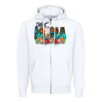 White Inked Mama Flowers Cow Zipper Hoodie - CowCowDesign