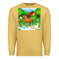 Antique Gold farm life seamless pattern Premium Sweatshirt - FaDigitalArtStudio