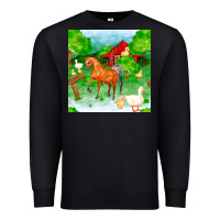 Black farm life seamless pattern Premium Sweatshirt - FaDigitalArtStudio
