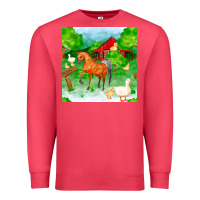 Cardinal farm life seamless pattern Premium Sweatshirt - FaDigitalArtStudio