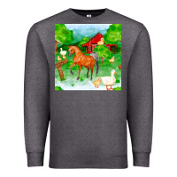 Charcoal Heather farm life seamless pattern Premium Sweatshirt - FaDigitalArtStudio