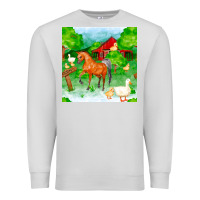 Dove Grey farm life seamless pattern Premium Sweatshirt - FaDigitalArtStudio