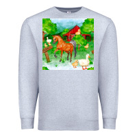 Heather Grey farm life seamless pattern Premium Sweatshirt - FaDigitalArtStudio