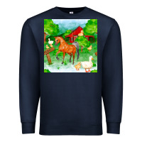 Navy farm life seamless pattern Premium Sweatshirt - FaDigitalArtStudio