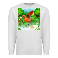 Oatmeal Heather farm life seamless pattern Premium Sweatshirt - FaDigitalArtStudio