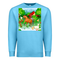 Ocean Blue farm life seamless pattern Premium Sweatshirt - FaDigitalArtStudio