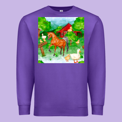 Farm Life Seamless Pattern Premium Sweatshirt Designed By Fadigitalartstudio