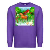 Purple farm life seamless pattern Premium Sweatshirt - FaDigitalArtStudio