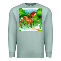 Seafoam farm life seamless pattern Premium Sweatshirt - FaDigitalArtStudio